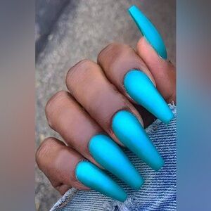 Turquoise Matte Press-On Nails